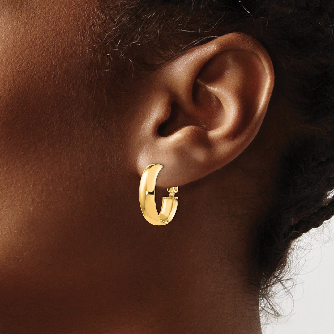 Lovely Rita's Earrings 14k Yellow Gold Polished Oval Omega Earrings