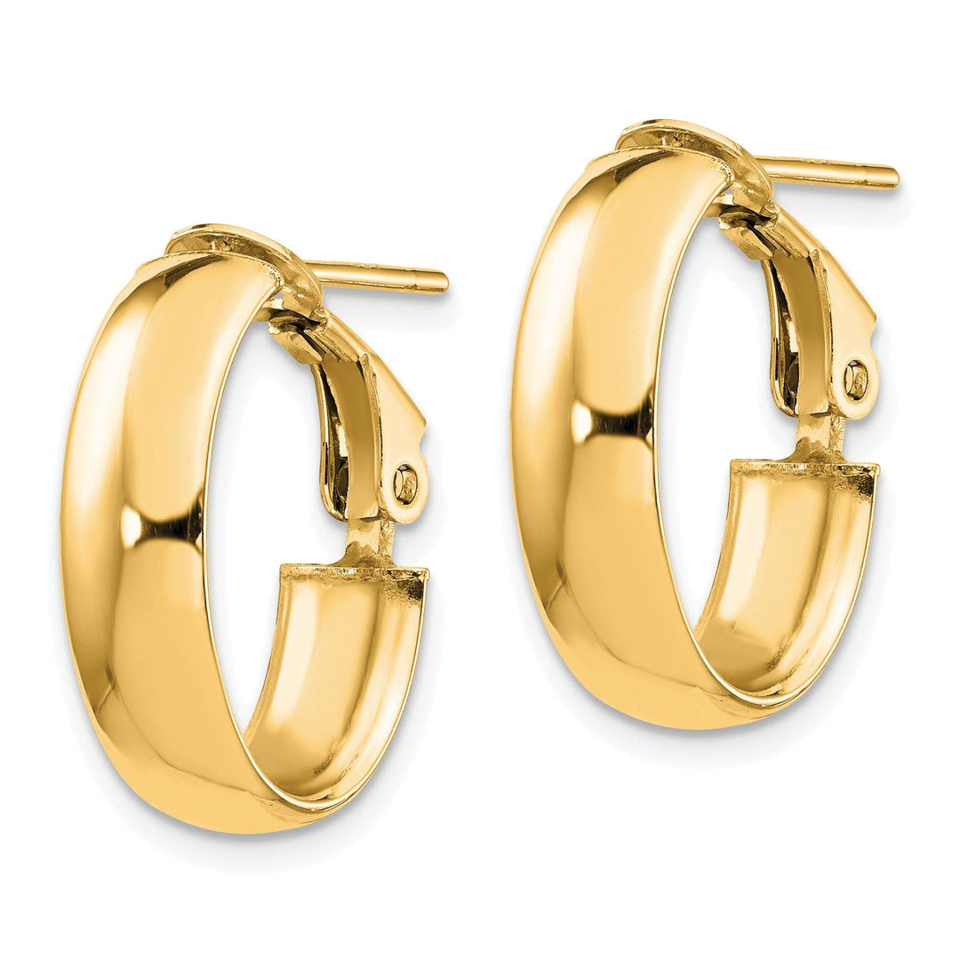 Lovely Rita's Earrings 14k Yellow Gold Polished Oval Omega Earrings