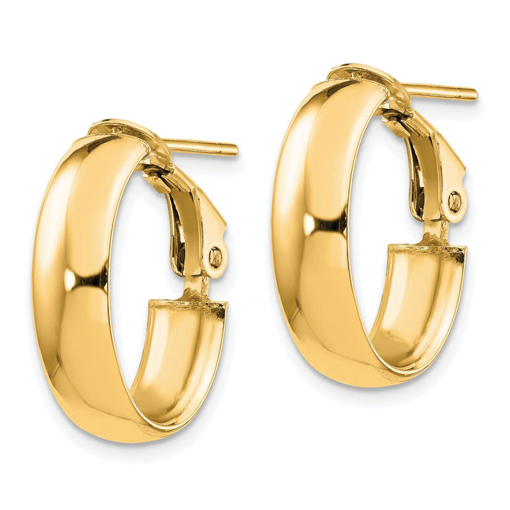 Lovely Rita's Earrings 14k Yellow Gold Polished Oval Omega Earrings