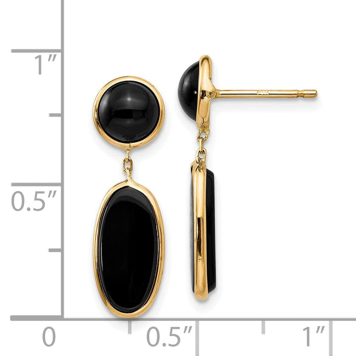 Lovely Rita's Earrings 14k Yellow Gold Polished Oval Onyx Post Earrings