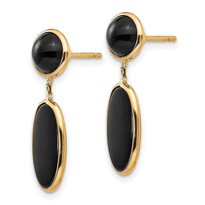 Lovely Rita's Earrings 14k Yellow Gold Polished Oval Onyx Post Earrings