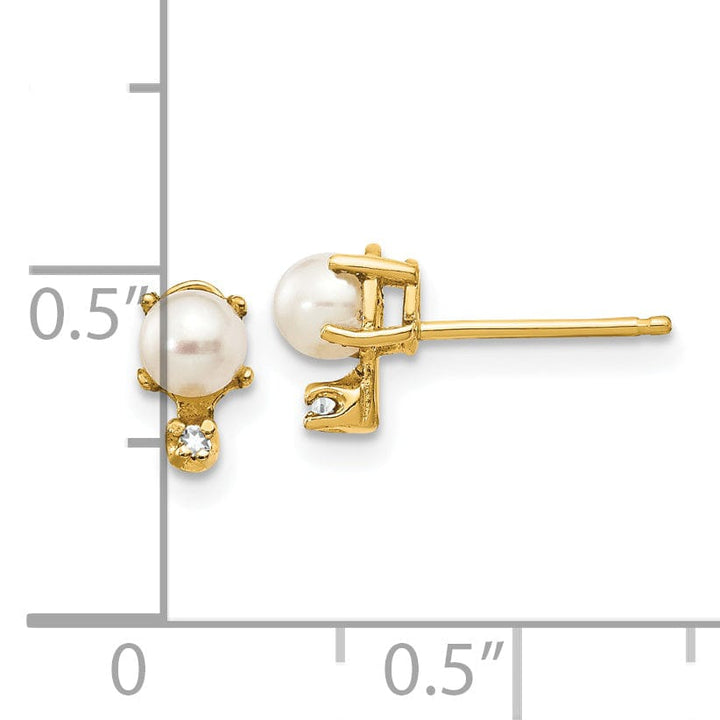 Lovely Rita's Earrings 14k Yellow Gold Polished Pearl Birthstone Earrings