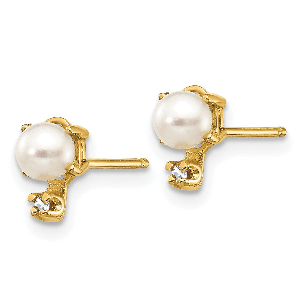 Lovely Rita's Earrings 14k Yellow Gold Polished Pearl Birthstone Earrings