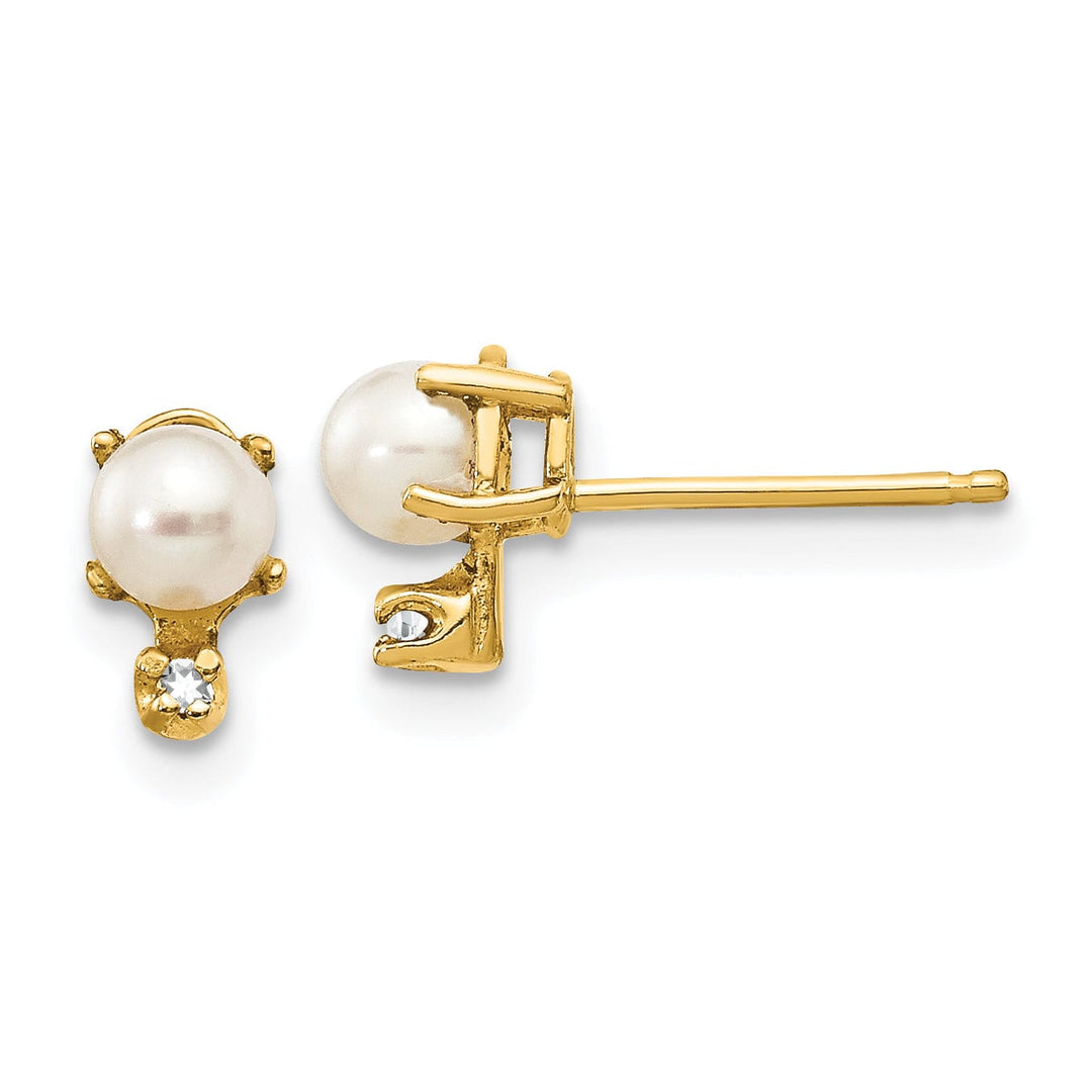 Lovely Rita's Earrings 14k Yellow Gold Polished Pearl Birthstone Earrings