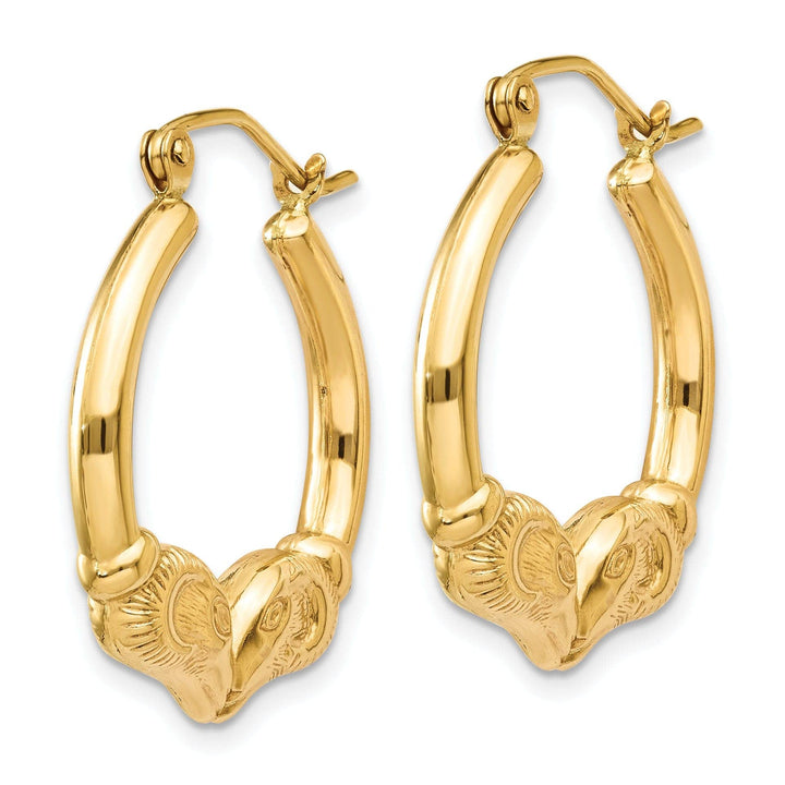 Lovely Rita's Earrings 14k Yellow Gold Polished Ram Hoop Earrings