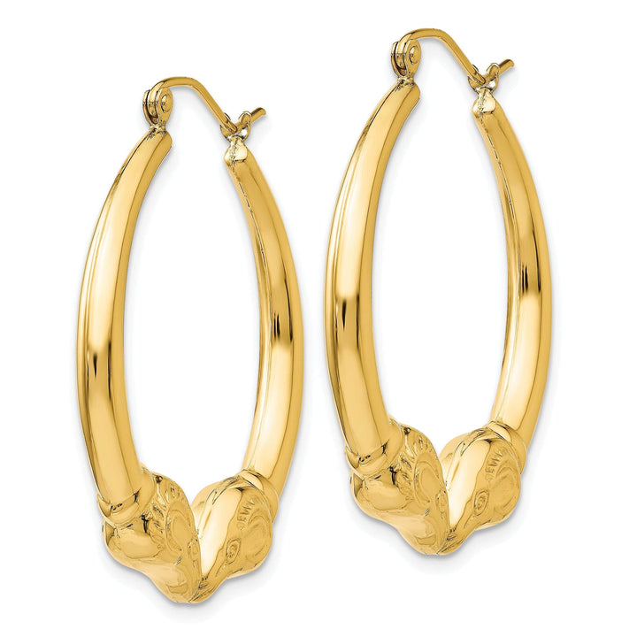 Lovely Rita's Earrings 14k Yellow Gold Polished Ram Hoop Earrings