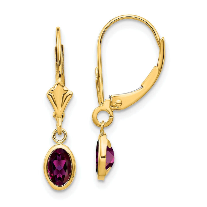 Lovely Rita's Earrings 14k Yellow Gold Polished Rhodolite Garnet Earrings