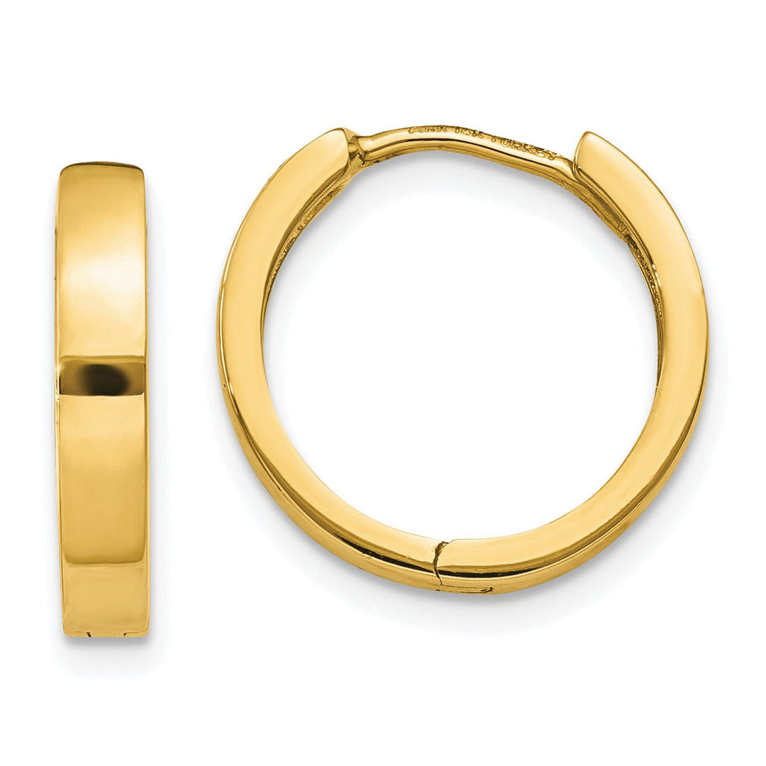 Lovely Rita's Earrings 14k Yellow Gold Polished Solid Hoop Earrings