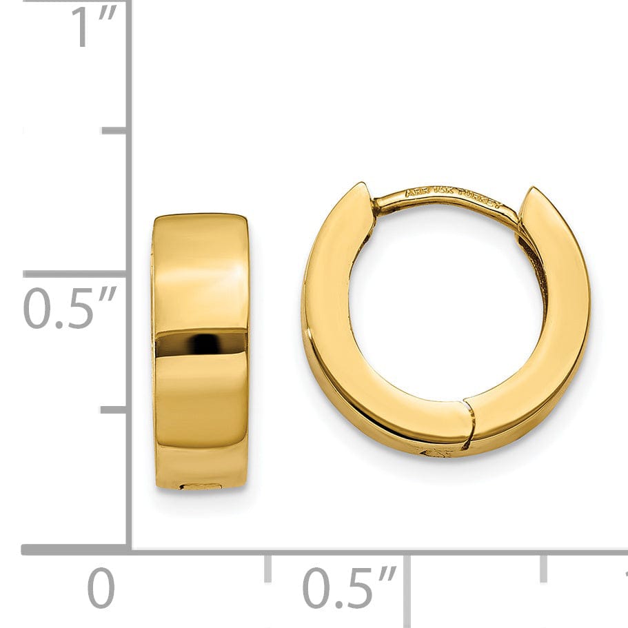 Lovely Rita's Earrings 14k Yellow Gold Polished Solid Hoop Earrings
