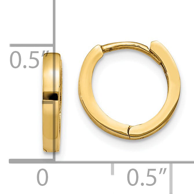Lovely Rita's Earrings 14k Yellow Gold Polished Solid Hoop Earrings