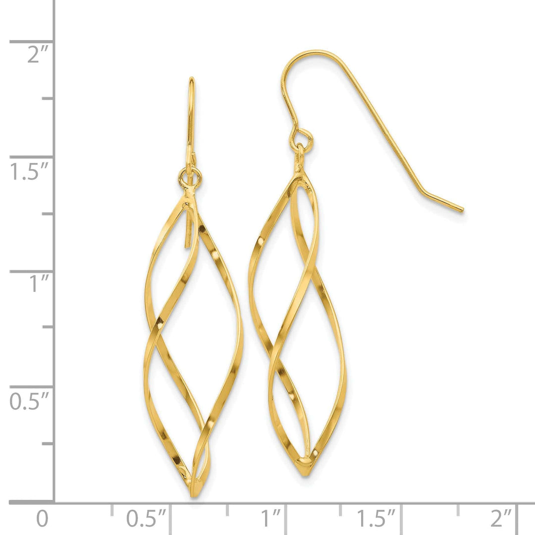Lovely Rita's Earrings 14k Yellow Gold Polished Swirl Dangle Earrings