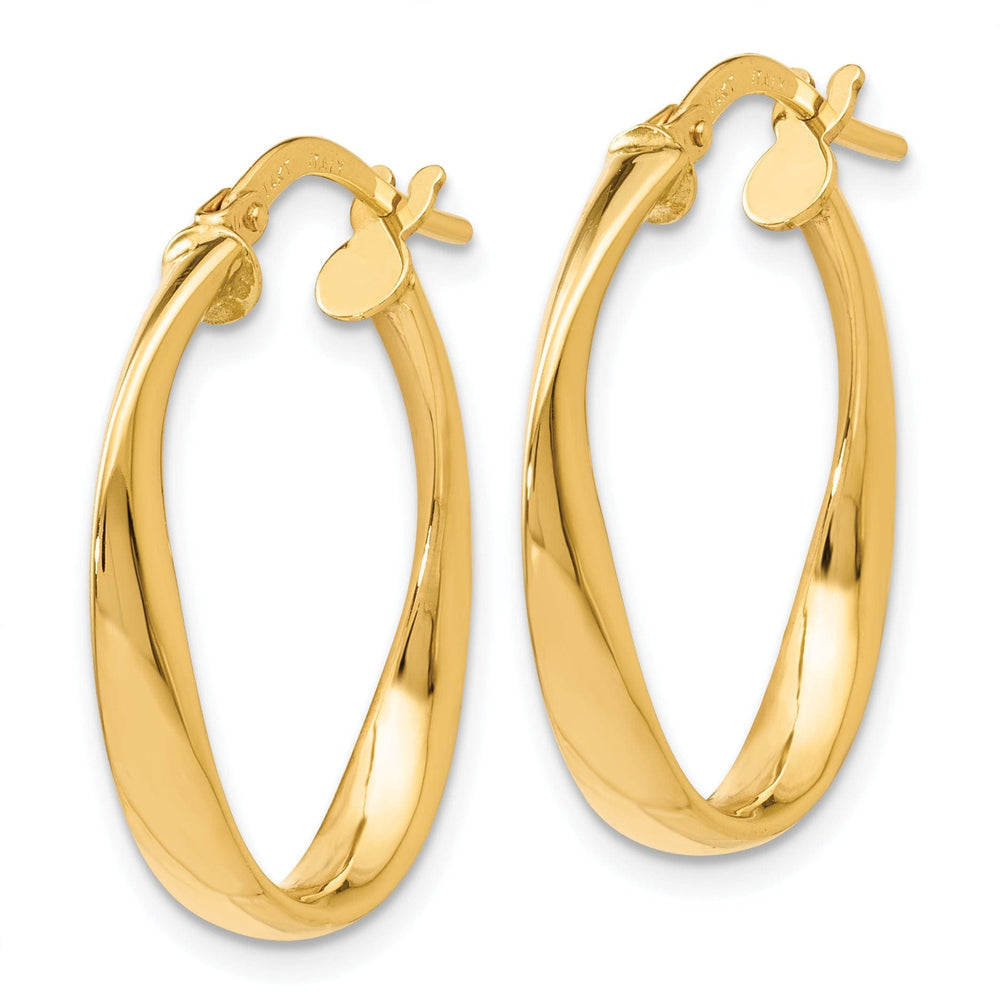 Lovely Rita's Earrings 14k Yellow Gold Polished Twisted Design Hoop Earrings