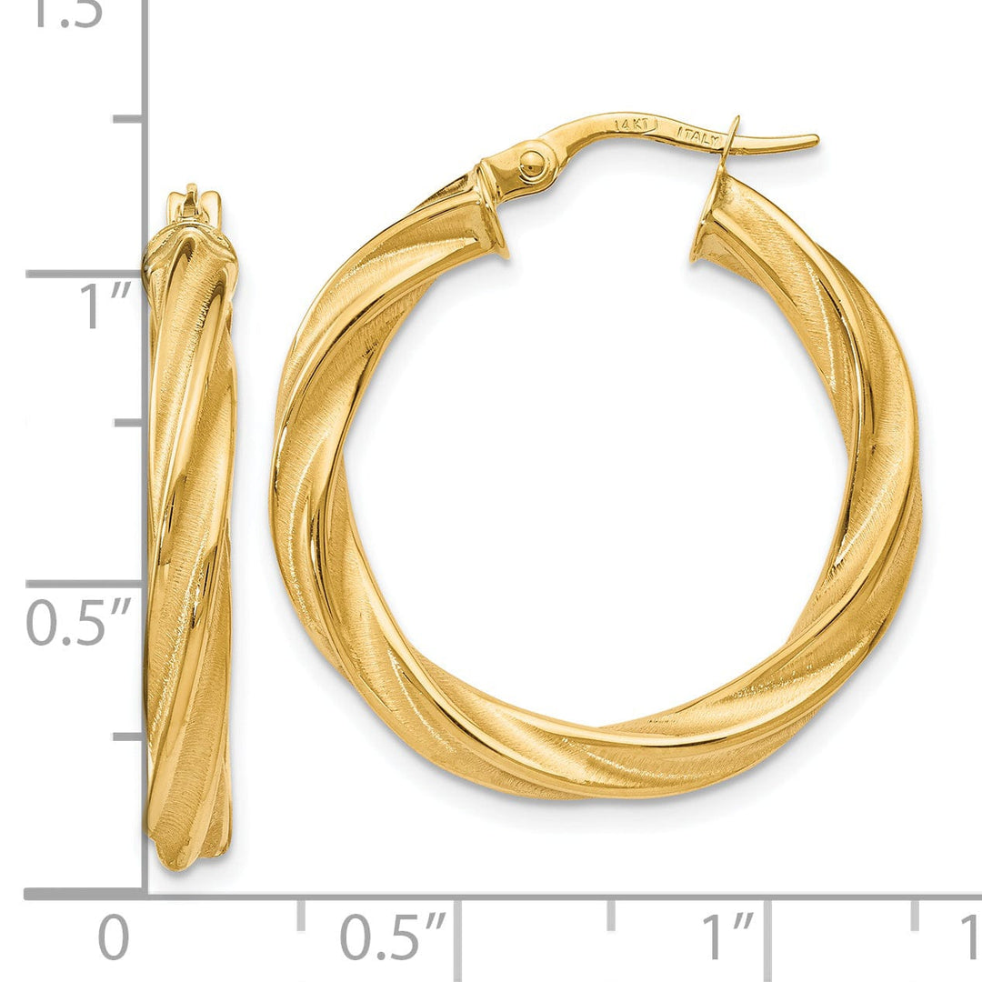 Lovely Rita's Earrings 14k Yellow Gold Polished Twisted Hoop Earrings