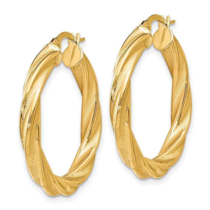Lovely Rita's Earrings 14k Yellow Gold Polished Twisted Hoop Earrings