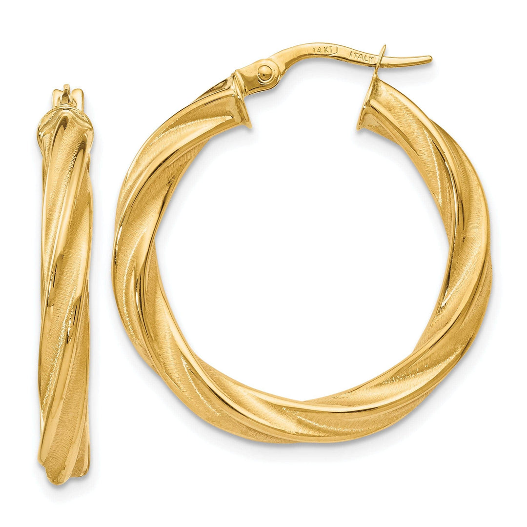 Lovely Rita's Earrings 14k Yellow Gold Polished Twisted Hoop Earrings