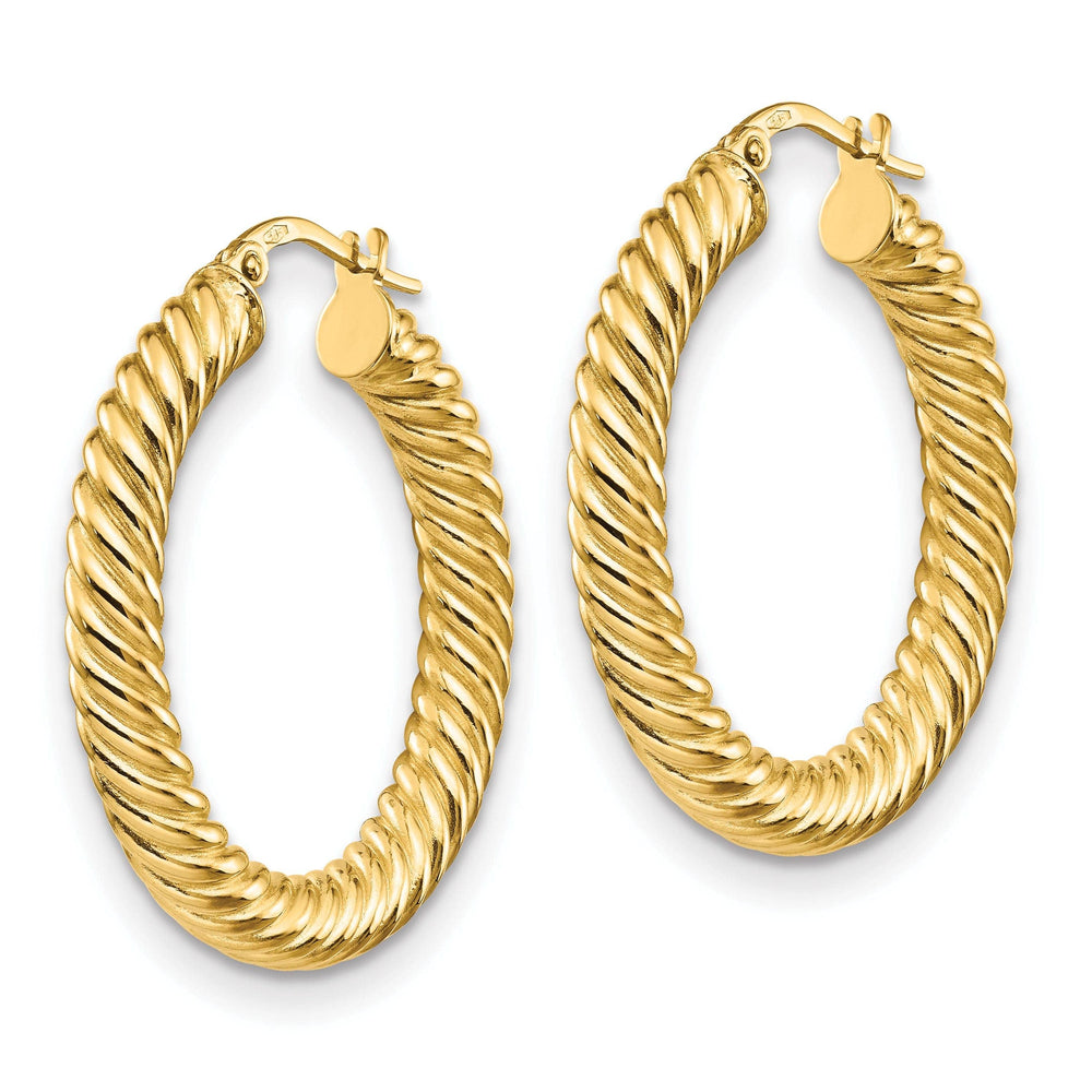 Lovely Rita's Earrings 14k Yellow Gold Polished Twisted Hoop Earrings