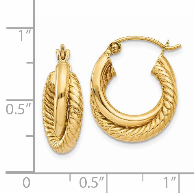 Lovely Rita's Earrings 14k Yellow Gold Polished Twisted Hoop Earrings