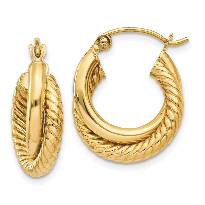 Lovely Rita's Earrings 14k Yellow Gold Polished Twisted Hoop Earrings