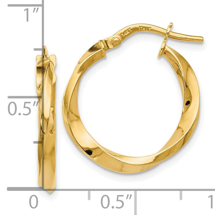Lovely Rita's Earrings 14k Yellow Gold Polished Twisted Hoop Earrings