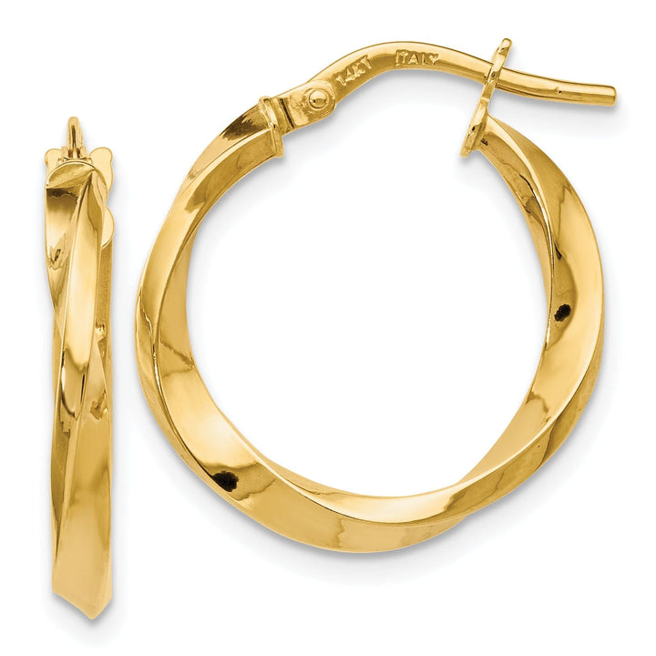 Lovely Rita's Earrings 14k Yellow Gold Polished Twisted Hoop Earrings