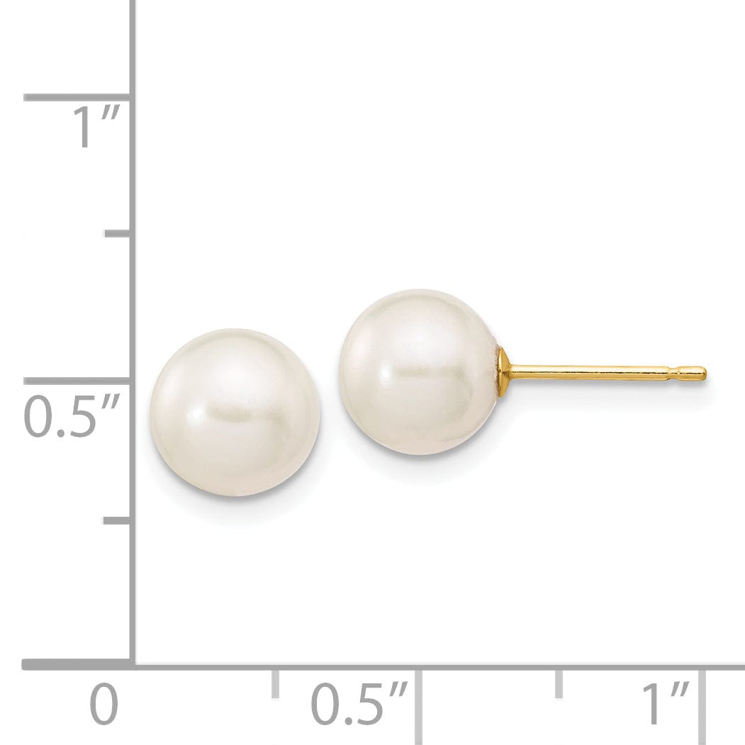 Lovely Rita's Earrings 14k Yellow Gold Round Cultured Pearl Earrings