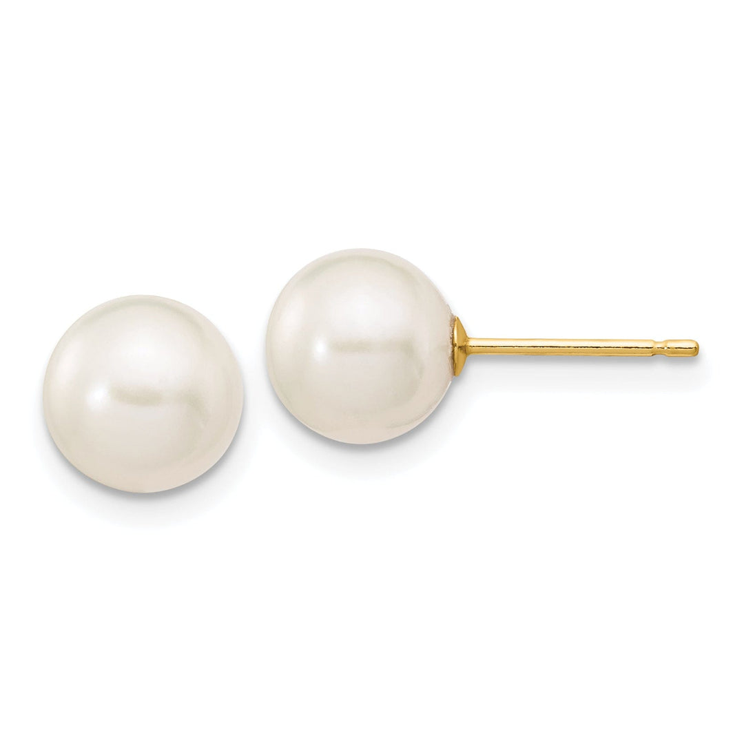 Lovely Rita's Earrings 14k Yellow Gold Round Cultured Pearl Earrings