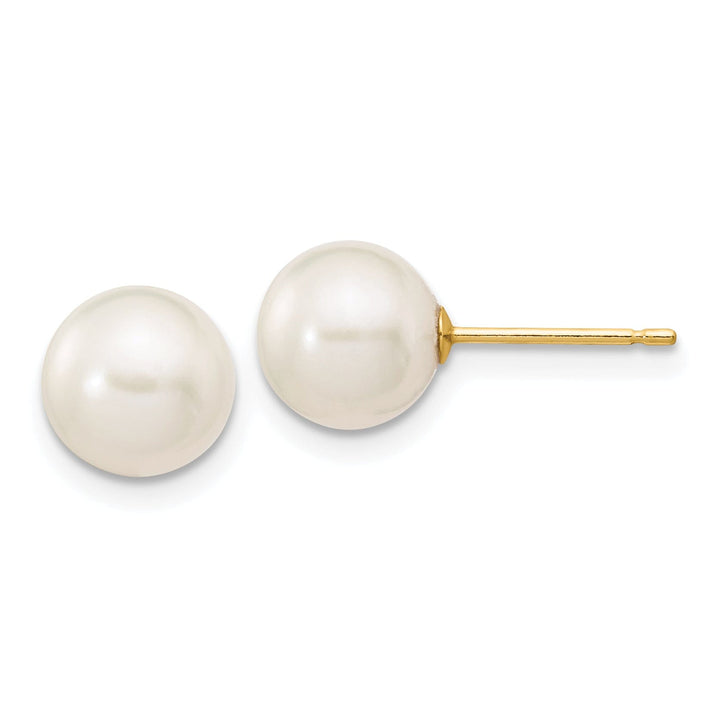 Lovely Rita's Earrings 14k Yellow Gold Round Cultured Pearl Earrings