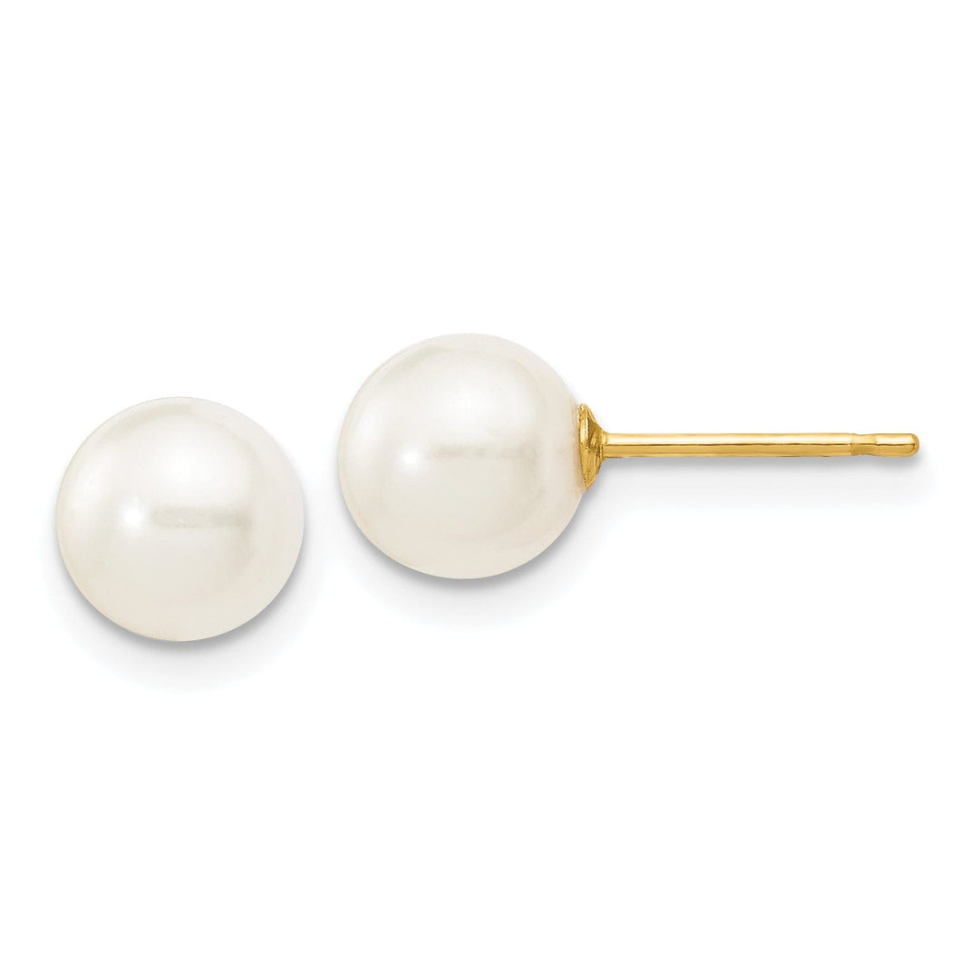 Lovely Rita's Earrings 14k Yellow Gold Round Cultured Pearl Earrings