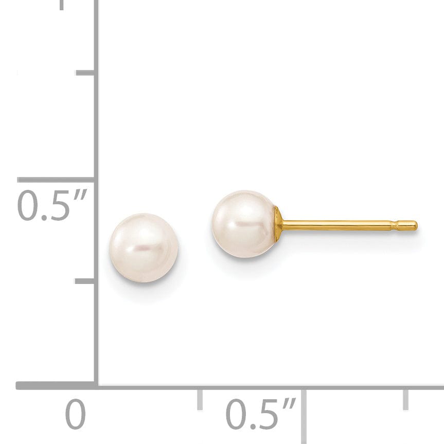 Lovely Rita's Earrings 14k Yellow Gold Round Cultured Pearl Earrings