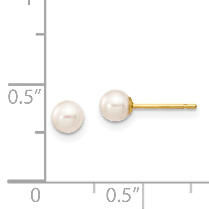 Lovely Rita's Earrings 14k Yellow Gold Round Cultured Pearl Earrings