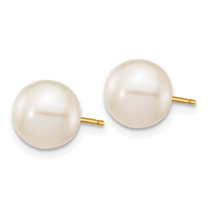 Lovely Rita's Earrings 14k Yellow Gold Round Cultured White Pearl Earring