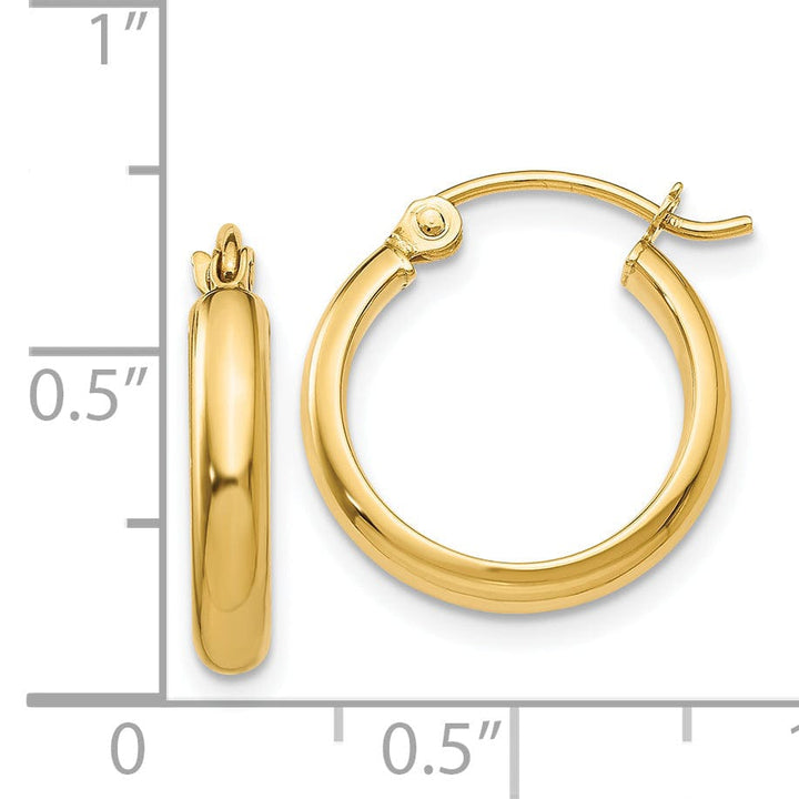 Lovely Rita's Earrings 14k Yellow Gold Round Tube Hoop Earrings