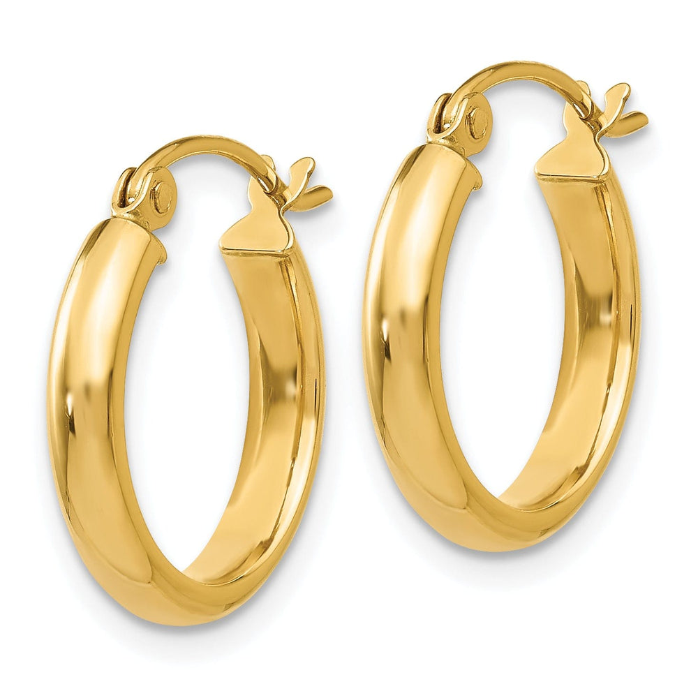Lovely Rita's Earrings 14k Yellow Gold Round Tube Hoop Earrings