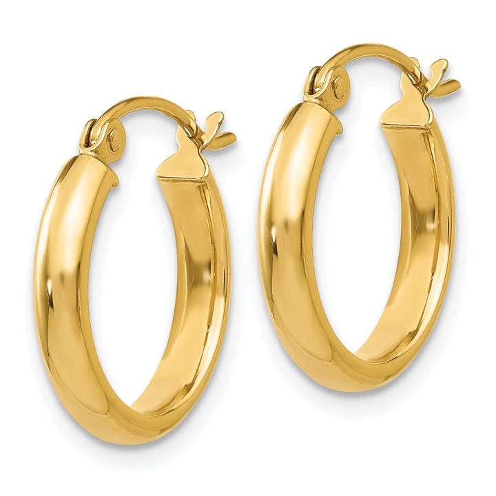 Lovely Rita's Earrings 14k Yellow Gold Round Tube Hoop Earrings