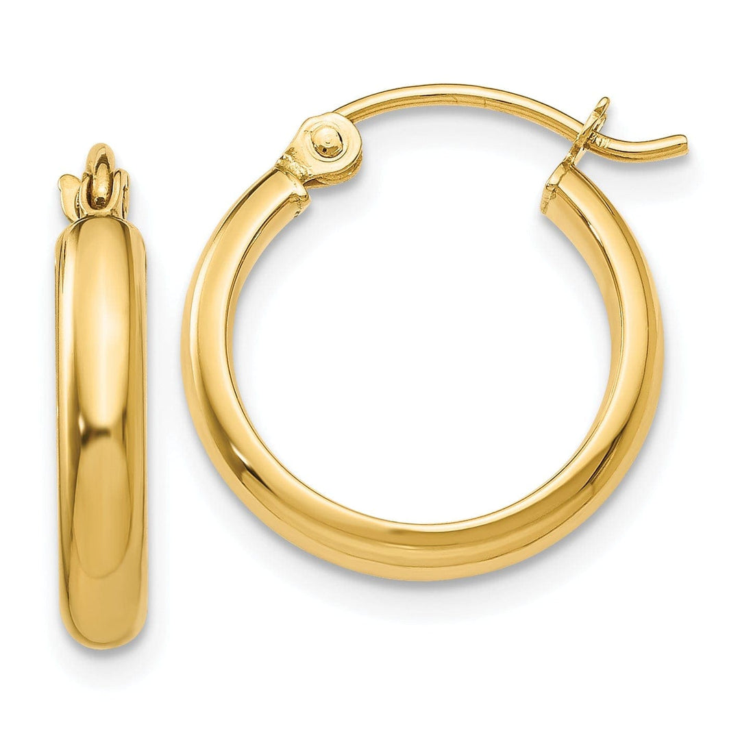 Lovely Rita's Earrings 14k Yellow Gold Round Tube Hoop Earrings