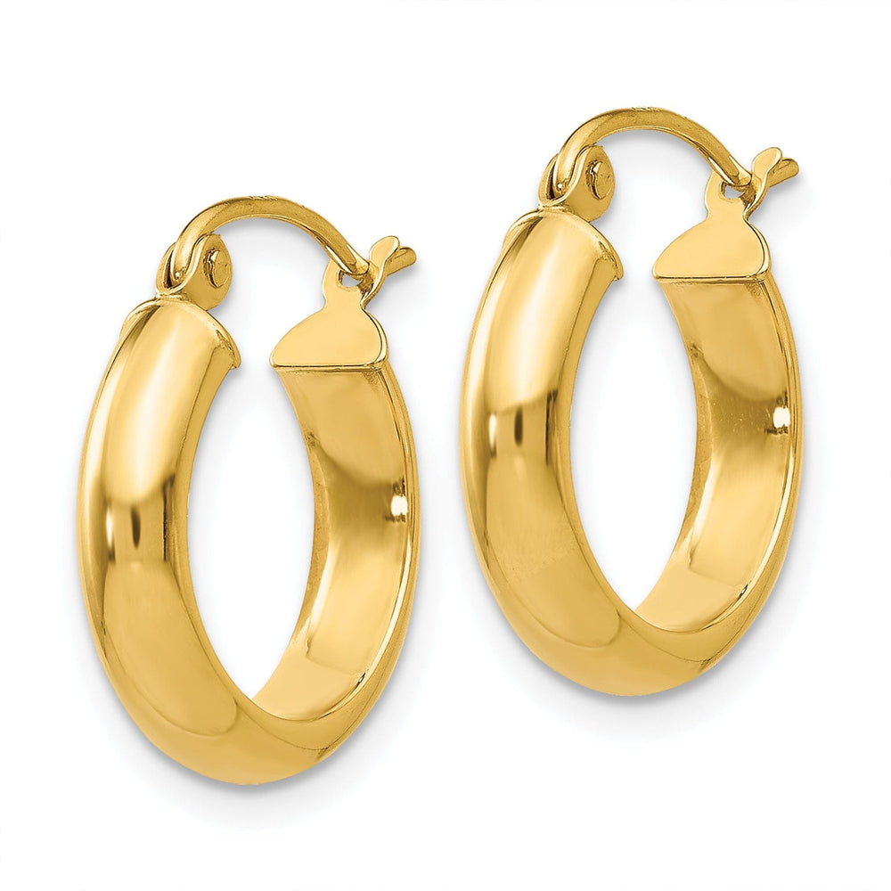 Lovely Rita's Earrings 14k Yellow Gold Round Tube Hoop Earrings