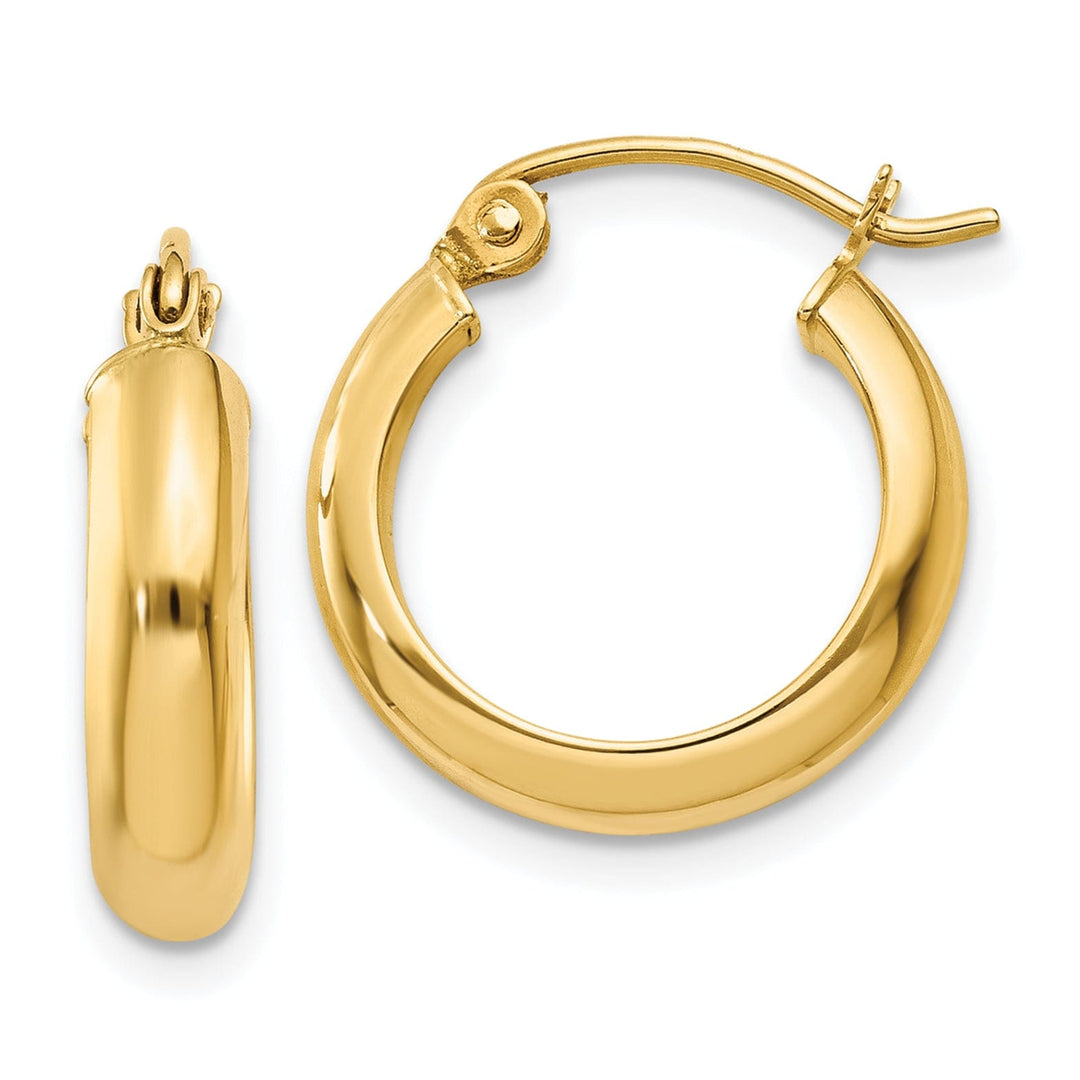 Lovely Rita's Earrings 14k Yellow Gold Round Tube Hoop Earrings