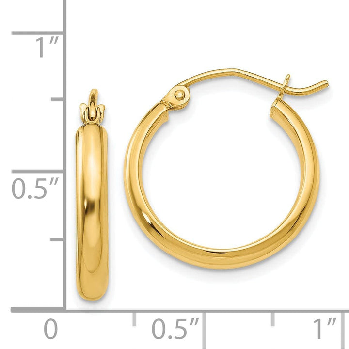 Lovely Rita's Earrings 14k Yellow Gold Round Tube Hoop Earrings