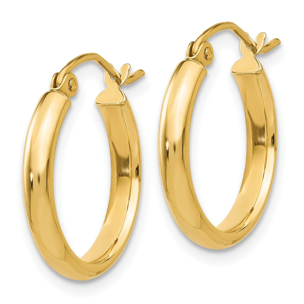 Lovely Rita's Earrings 14k Yellow Gold Round Tube Hoop Earrings