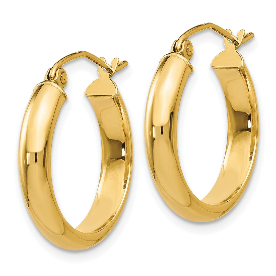 Lovely Rita's Earrings 14k Yellow Gold Round Tube Hoop Earrings