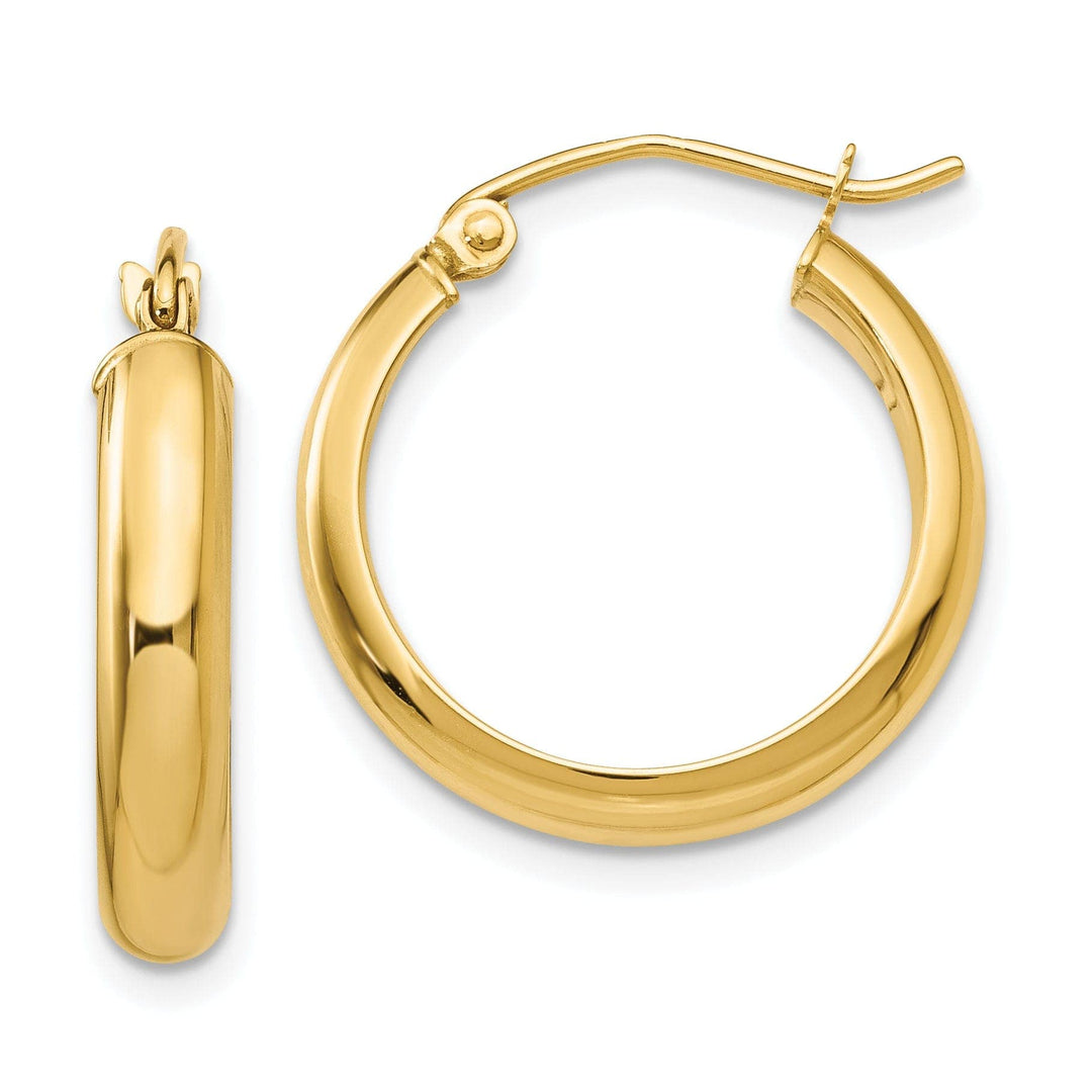 Lovely Rita's Earrings 14k Yellow Gold Round Tube Hoop Earrings
