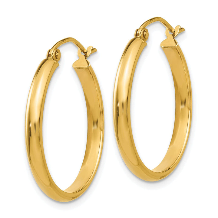Lovely Rita's Earrings 14k Yellow Gold Round Tube Hoop Earrings