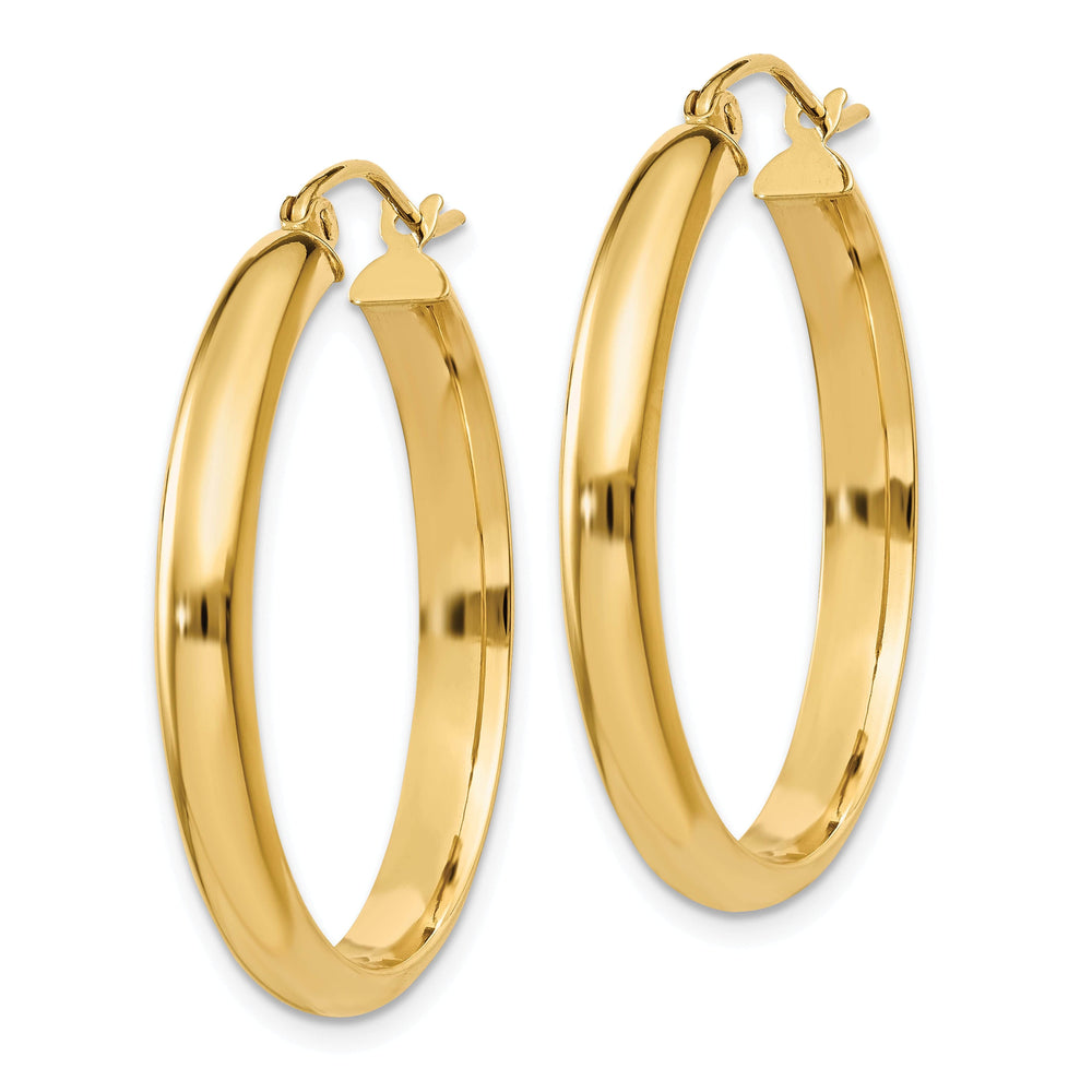 Lovely Rita's Earrings 14k Yellow Gold Round Tube Hoop Earrings