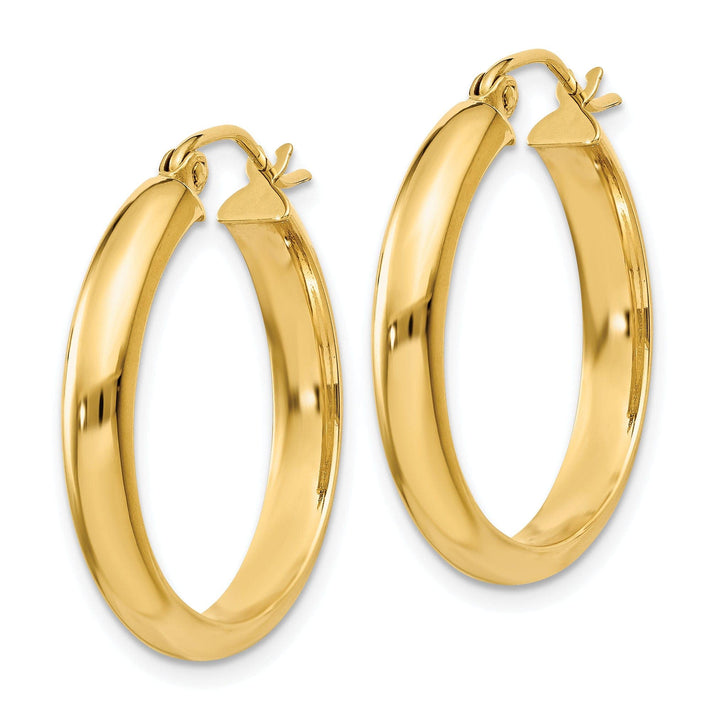 Lovely Rita's Earrings 14k Yellow Gold Round Tube Hoop Earrings