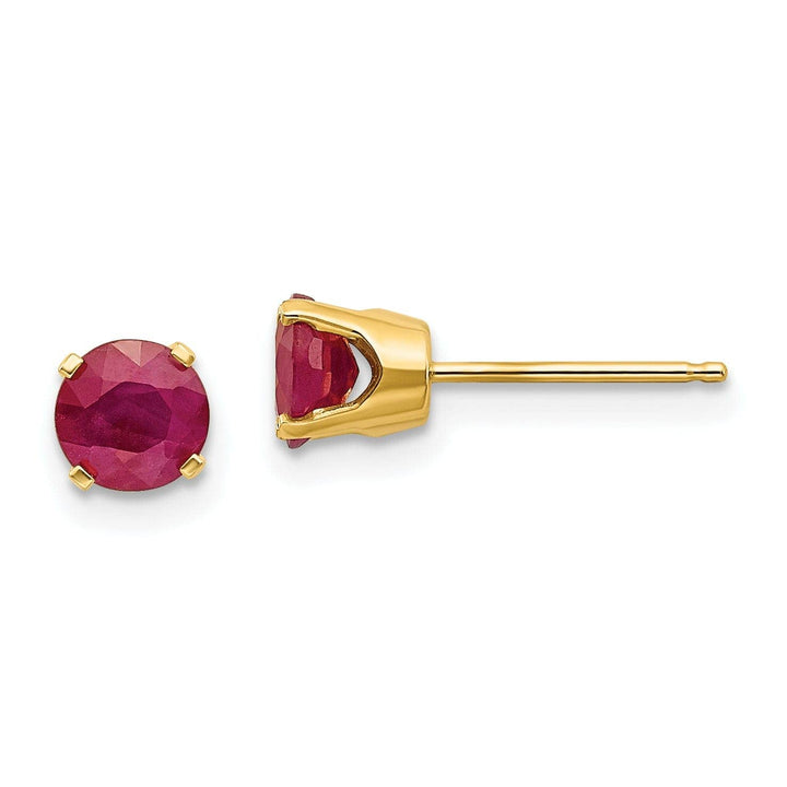 Lovely Rita's Earrings 14k Yellow Gold Ruby Birthstone Earrings