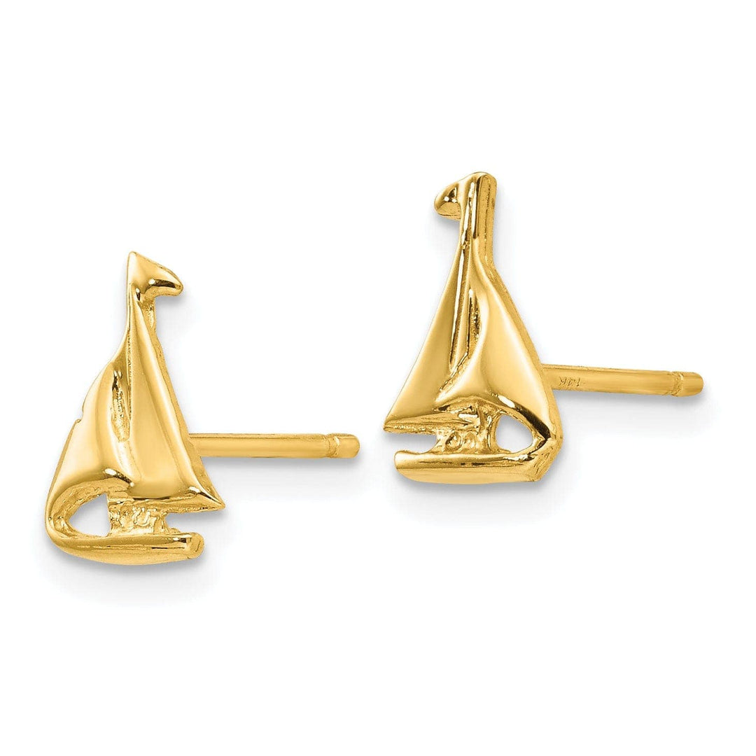 Lovely Rita's Earrings 14k Yellow Gold Sail Boat Earrings