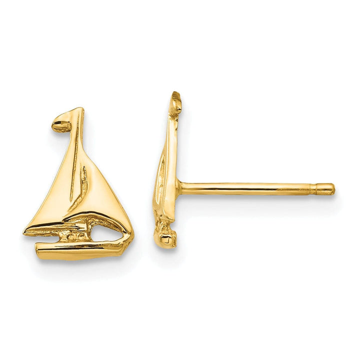 Lovely Rita's Earrings 14k Yellow Gold Sail Boat Earrings