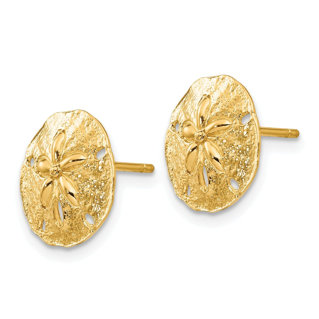 Lovely Rita's Earrings 14k Yellow Gold Sand Dollar Post Earrings