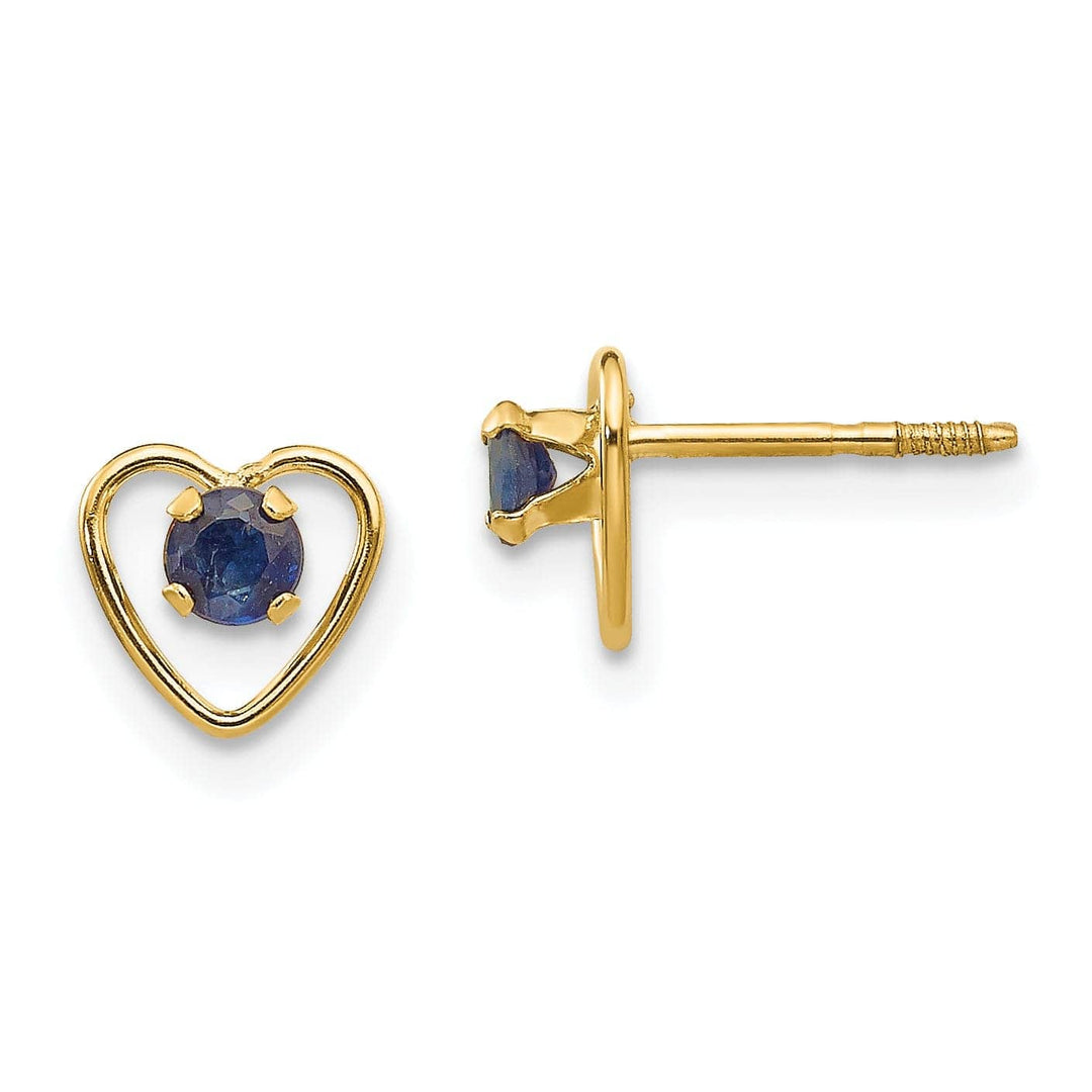 Lovely Rita's Earrings 14k Yellow Gold Sapphire Birthstone Earrings