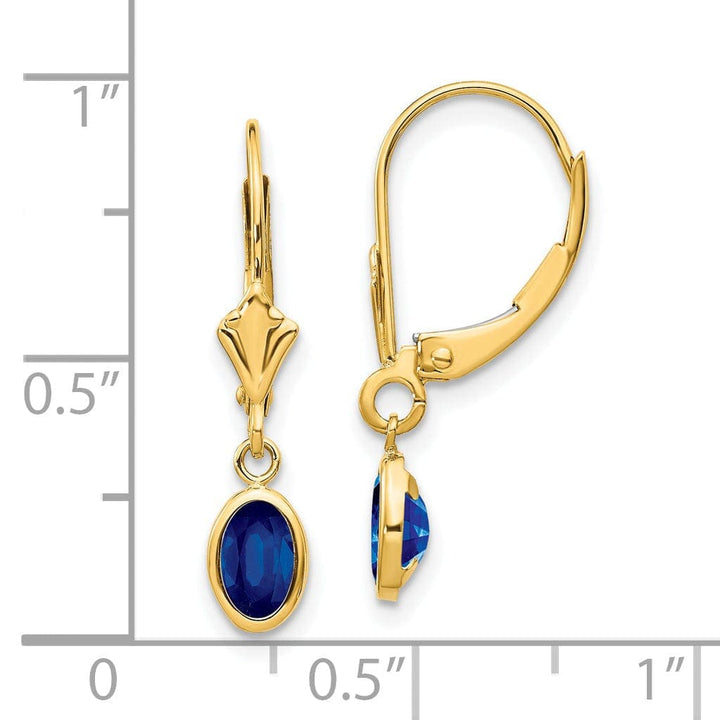 Lovely Rita's Earrings 14k Yellow Gold Sapphire Birthstone Earrings